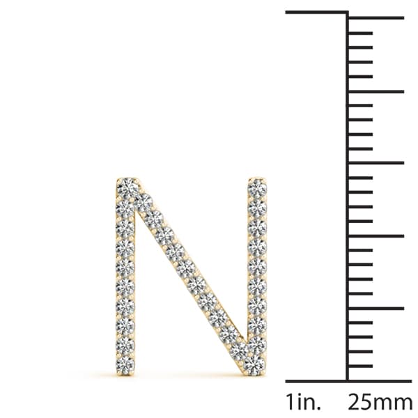 Initial Letter Q Pendants (0.18 ct. tw.), On hand view in yellow gold