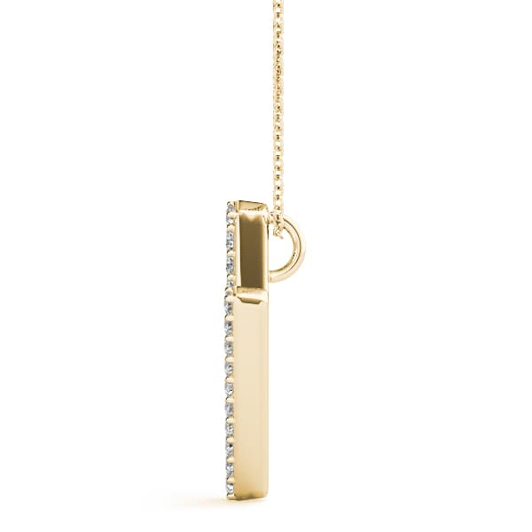 Initial Letter Q Pendants (0.18 ct. tw.), Side view in yellow gold