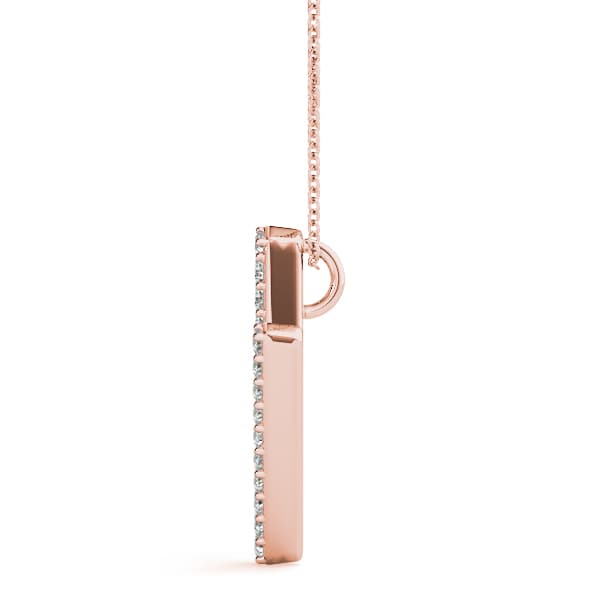 Initial Letter Q Pendants (0.18 ct. tw.), Side view in rose gold