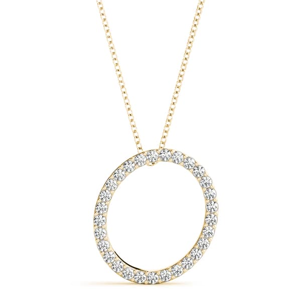 Initial Letter Q Pendants (0.17 ct. tw.), Front view in yellow gold