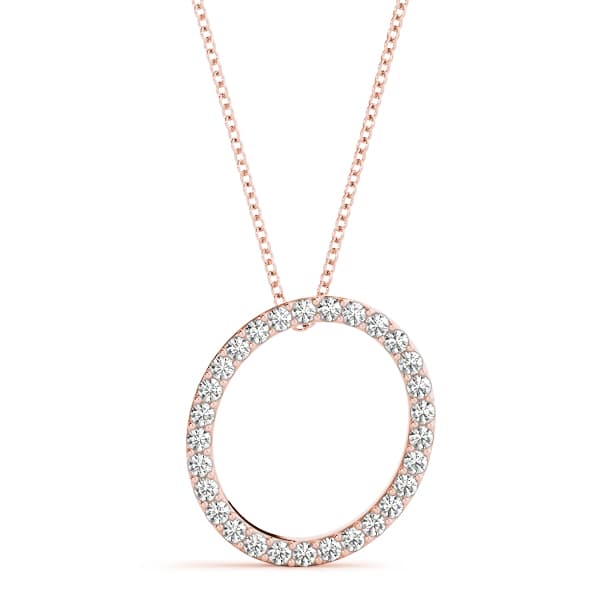 Initial Letter Q Pendants (0.17 ct. tw.), Front view in rose gold