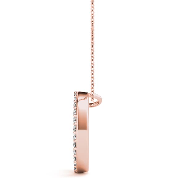 Initial Letter Q Pendants (0.17 ct. tw.), Side view in rose gold