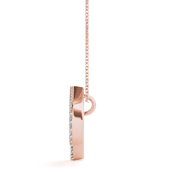 Initial Letter Q Pendants (0.16 ct. tw.), Side view in rose gold