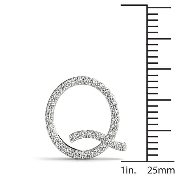 Initial Letter Q Pendants (0.18 ct. tw.), On hand view in white gold or platinum