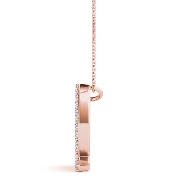 Initial Letter Q Pendants (0.18 ct. tw.), Side view in rose gold