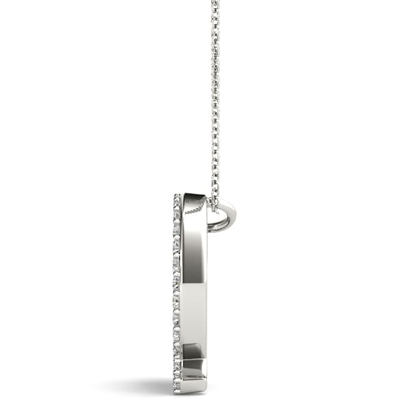 Initial Letter Q Pendants (0.18 ct. tw.), Side view in white gold or platinum