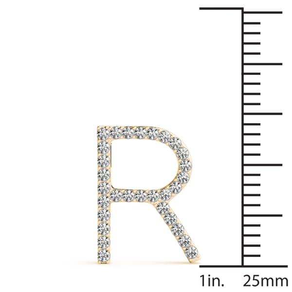 Initial Letter Q Pendants (0.18 ct. tw.), On hand view in yellow gold