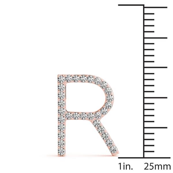 Initial Letter Q Pendants (0.18 ct. tw.), On hand view in rose gold