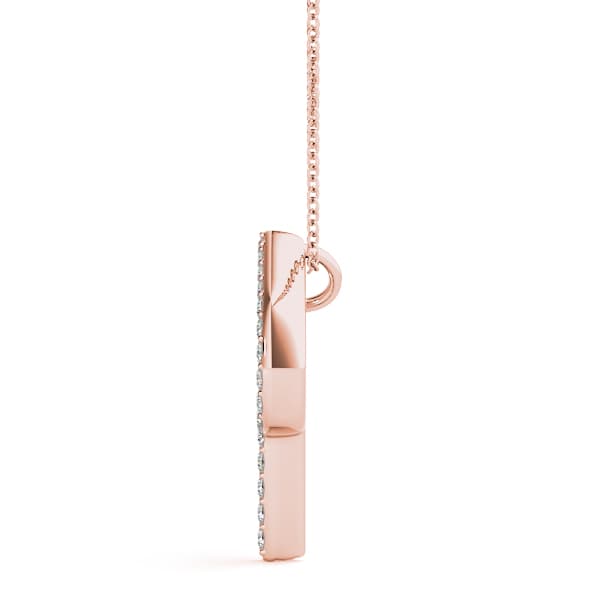 Initial Letter Q Pendants (0.18 ct. tw.), Side view in rose gold