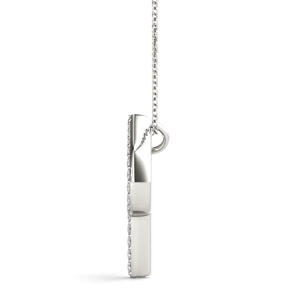 Initial Letter Q Pendants (0.18 ct. tw.), Side view in white gold or platinum