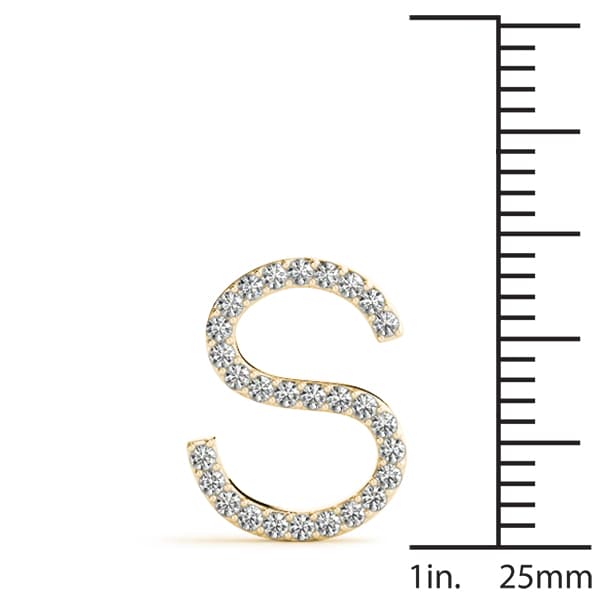 Initial Letter Q Pendants (0.17 ct. tw.), On hand view in yellow gold