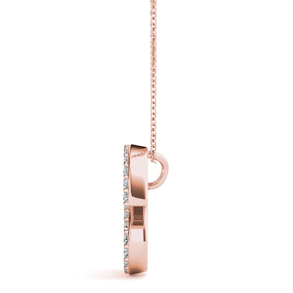 Initial Letter Q Pendants (0.17 ct. tw.), Side view in rose gold