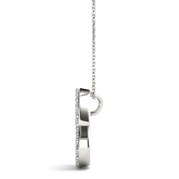 Initial Letter Q Pendants (0.17 ct. tw.), Side view in white gold or platinum