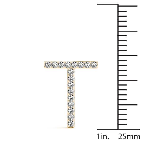 Initial Letter Q Pendants (0.1 ct. tw.), On hand view in yellow gold