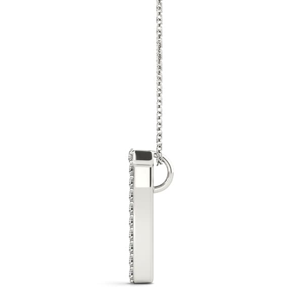 Initial Letter Q Pendants (0.1 ct. tw.), Side view in white gold or platinum