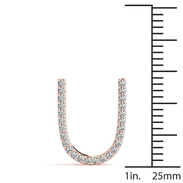 Initial Letter Q Pendants (0.16 ct. tw.), On hand view in rose gold