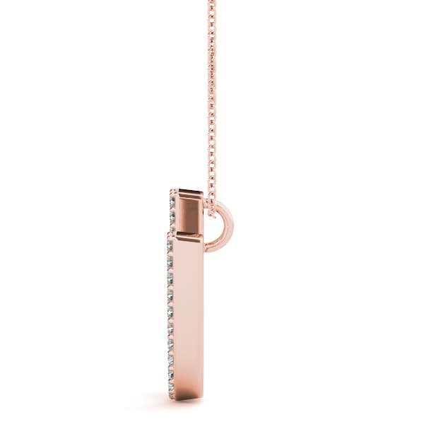 Initial Letter Q Pendants (0.16 ct. tw.), Side view in rose gold