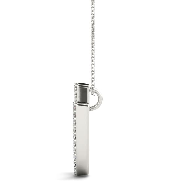 Initial Letter Q Pendants (0.16 ct. tw.), Side view in white gold or platinum
