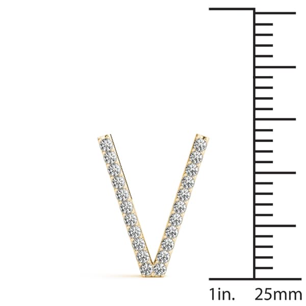Initial Letter Q Pendants (1/8 ct. tw.), On hand view in yellow gold
