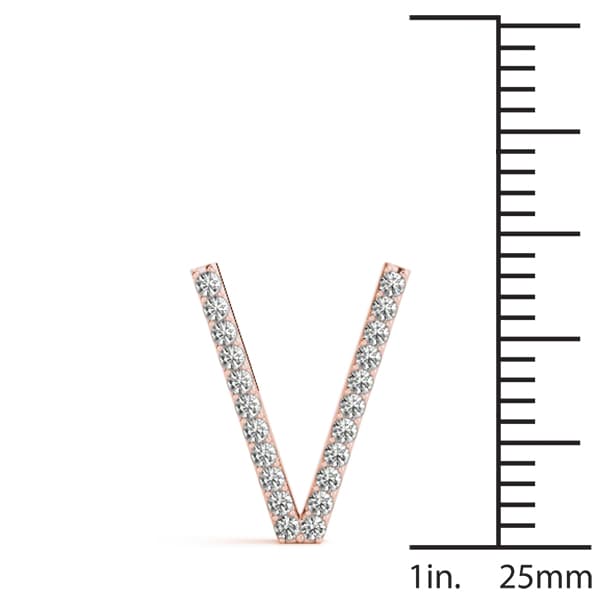 Initial Letter Q Pendants (1/8 ct. tw.), On hand view in rose gold
