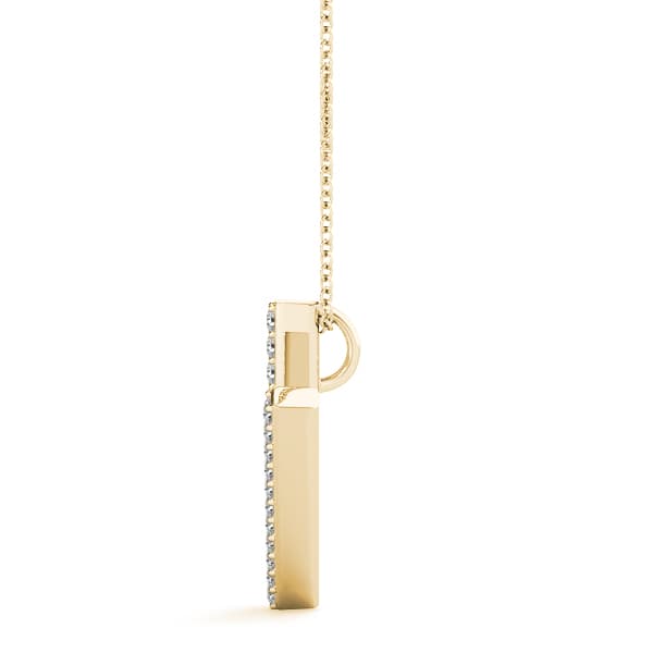 Initial Letter Q Pendants (1/8 ct. tw.), Side view in yellow gold