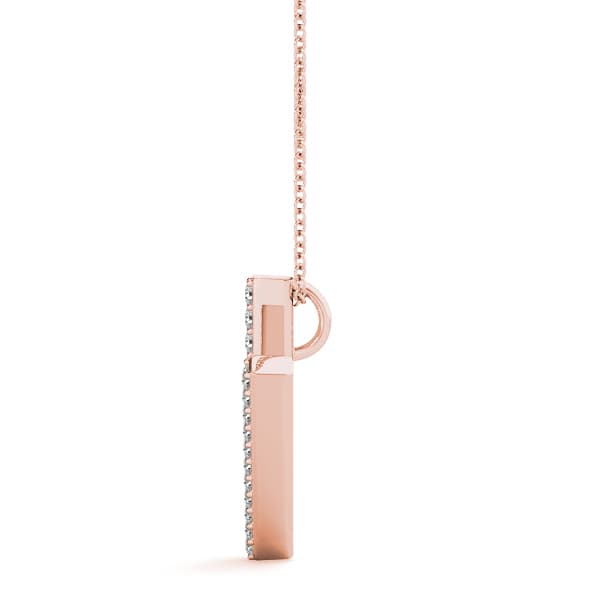Initial Letter Q Pendants (1/8 ct. tw.), Side view in rose gold