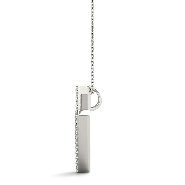 Initial Letter Q Pendants (1/8 ct. tw.), Side view in white gold or platinum