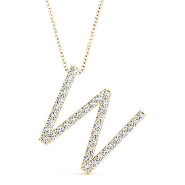 Initial Letter Q Pendants (0.18 ct. tw.), Front view in yellow gold