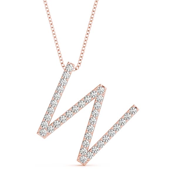 Initial Letter Q Pendants (0.18 ct. tw.), Front view in rose gold