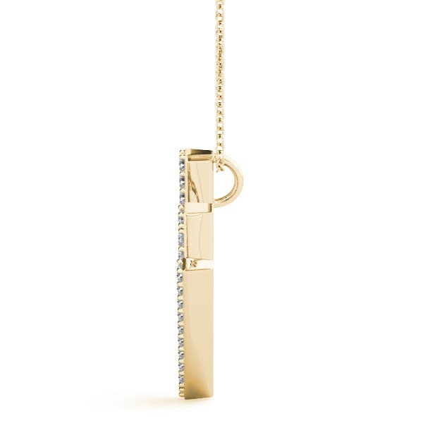 Initial Letter Q Pendants (0.18 ct. tw.), Side view in yellow gold
