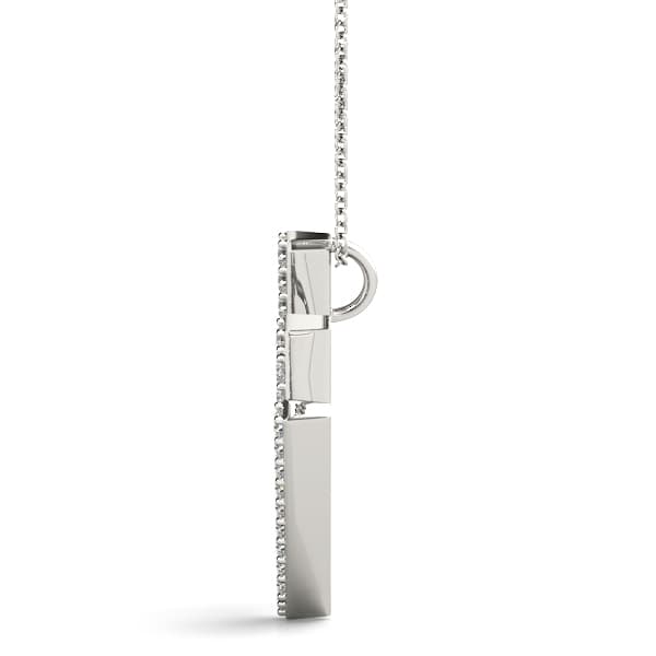 Initial Letter Q Pendants (0.18 ct. tw.), Side view in white gold or platinum