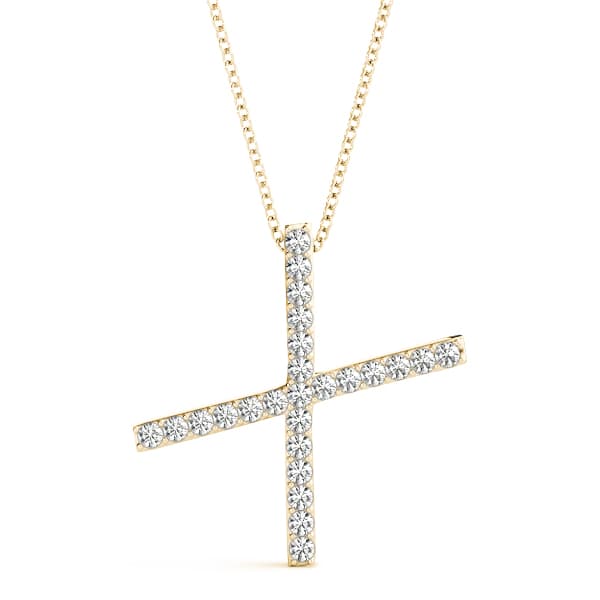 Initial Letter Q Pendants (0.15 ct. tw.), Front view in yellow gold