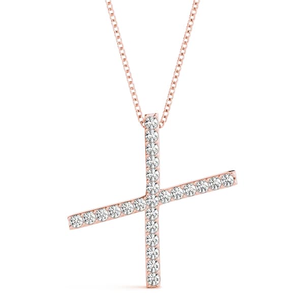 Initial Letter Q Pendants (0.15 ct. tw.), Front view in rose gold