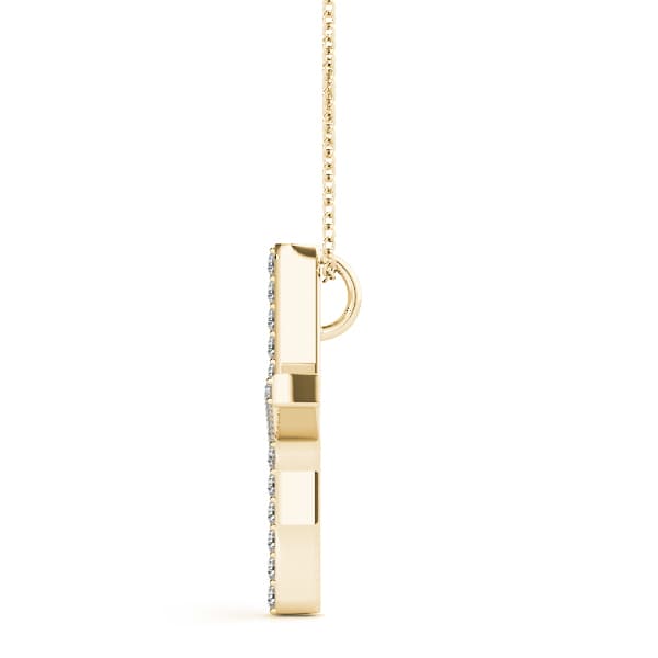 Initial Letter Q Pendants (0.15 ct. tw.), Side view in yellow gold