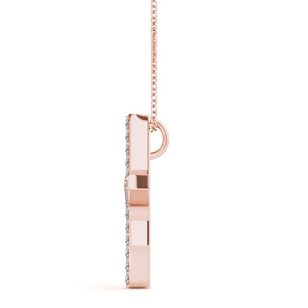 Initial Letter Q Pendants (0.15 ct. tw.), Side view in rose gold