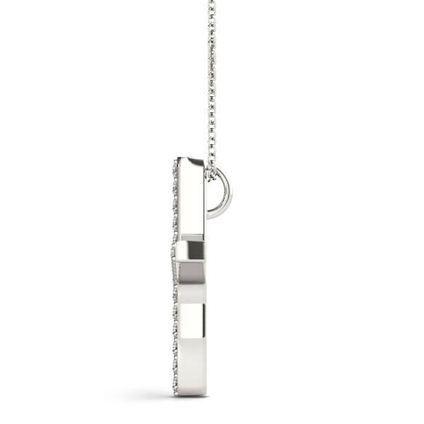 Initial Letter Q Pendants (0.15 ct. tw.), Side view in white gold or platinum