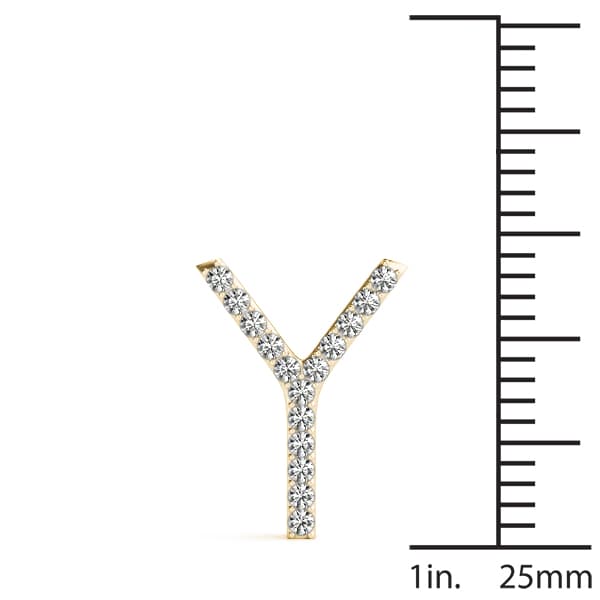 Initial Letter Q Pendants (0.1 ct. tw.), On hand view in yellow gold