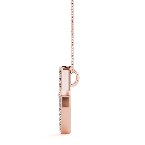Initial Letter Q Pendants (0.1 ct. tw.), Side view in rose gold