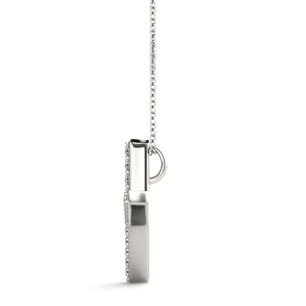 Initial Letter Q Pendants (0.1 ct. tw.), Side view in white gold or platinum