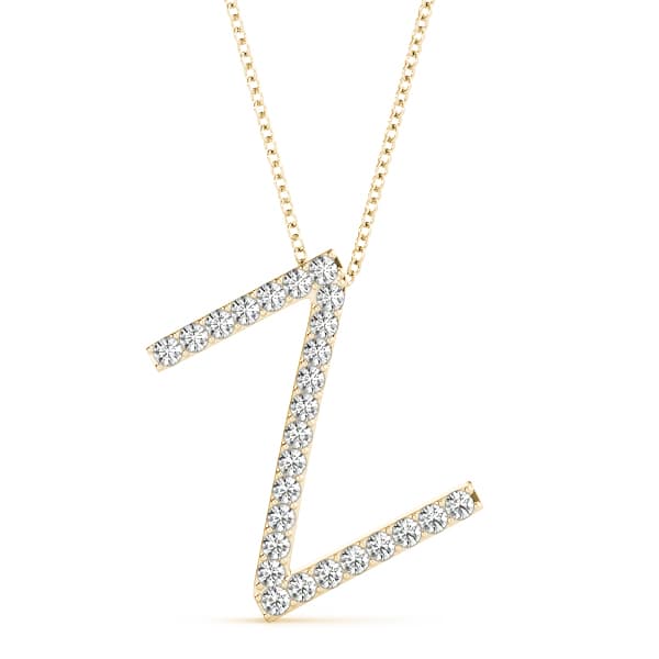 Initial Letter Q Pendants (0.16 ct. tw.), Front view in yellow gold