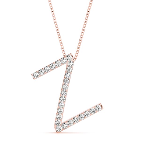 Initial Letter Q Pendants (0.16 ct. tw.), Front view in rose gold