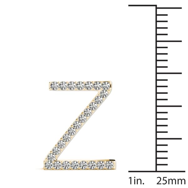 Initial Letter Q Pendants (0.16 ct. tw.), On hand view in yellow gold