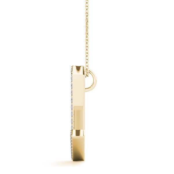Initial Letter Q Pendants (0.16 ct. tw.), Side view in yellow gold