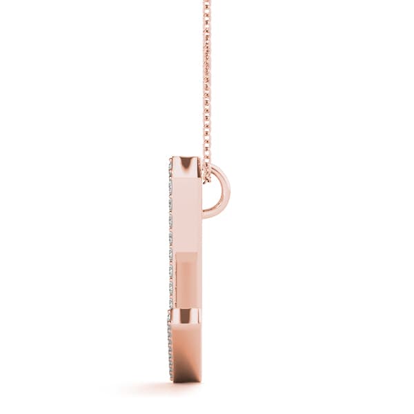 Initial Letter Q Pendants (0.16 ct. tw.), Side view in rose gold