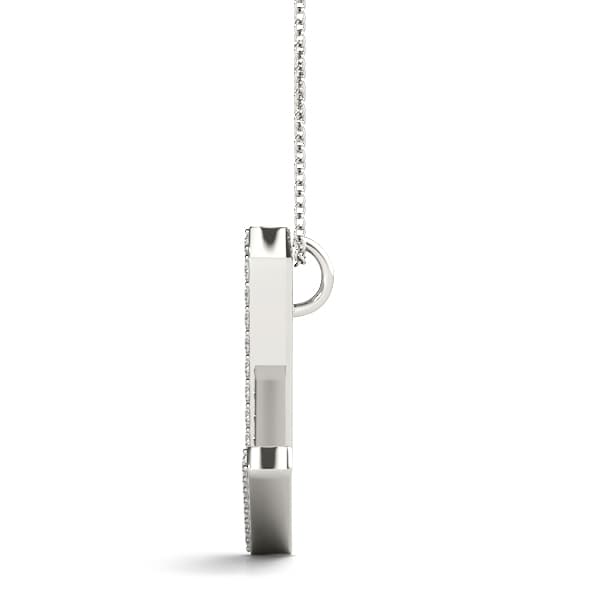 Initial Letter Q Pendants (0.16 ct. tw.), Side view in white gold or platinum