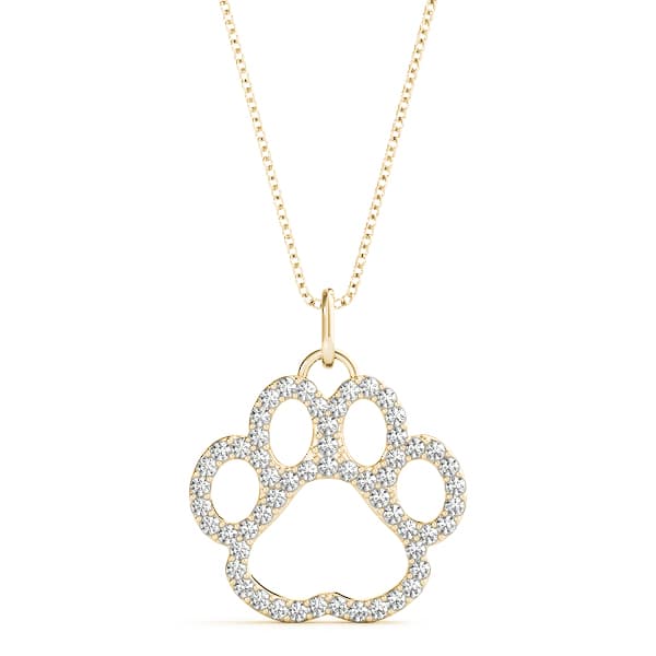 Pawprint Cluster Pendant Necklace (0.43 ct. tw.), Front view in yellow gold