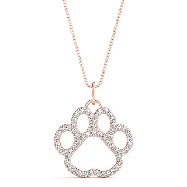 Pawprint Cluster Pendant Necklace (0.43 ct. tw.), Front view in rose gold