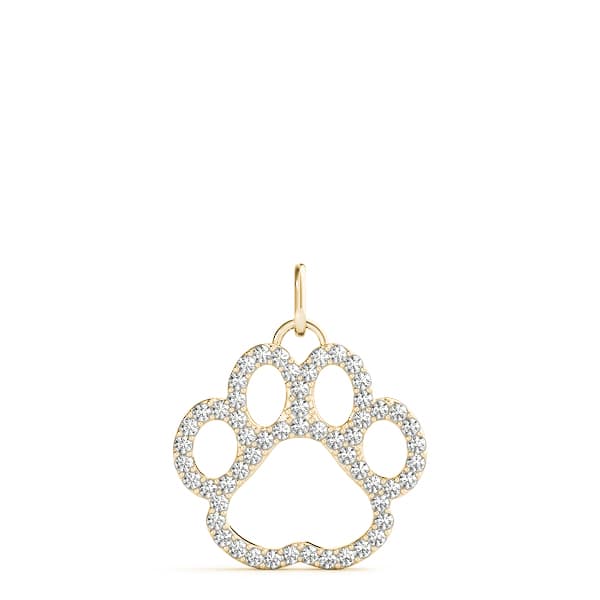 Pawprint Cluster Pendant Necklace (0.43 ct. tw.), Angle view in yellow gold