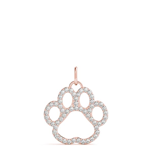 Pawprint Cluster Pendant Necklace (0.43 ct. tw.), Angle view in rose gold
