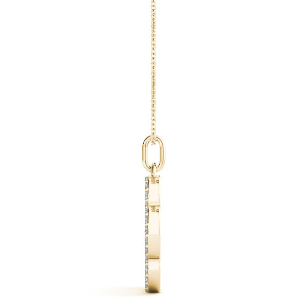 Pawprint Cluster Pendant Necklace (0.43 ct. tw.), Side view in yellow gold